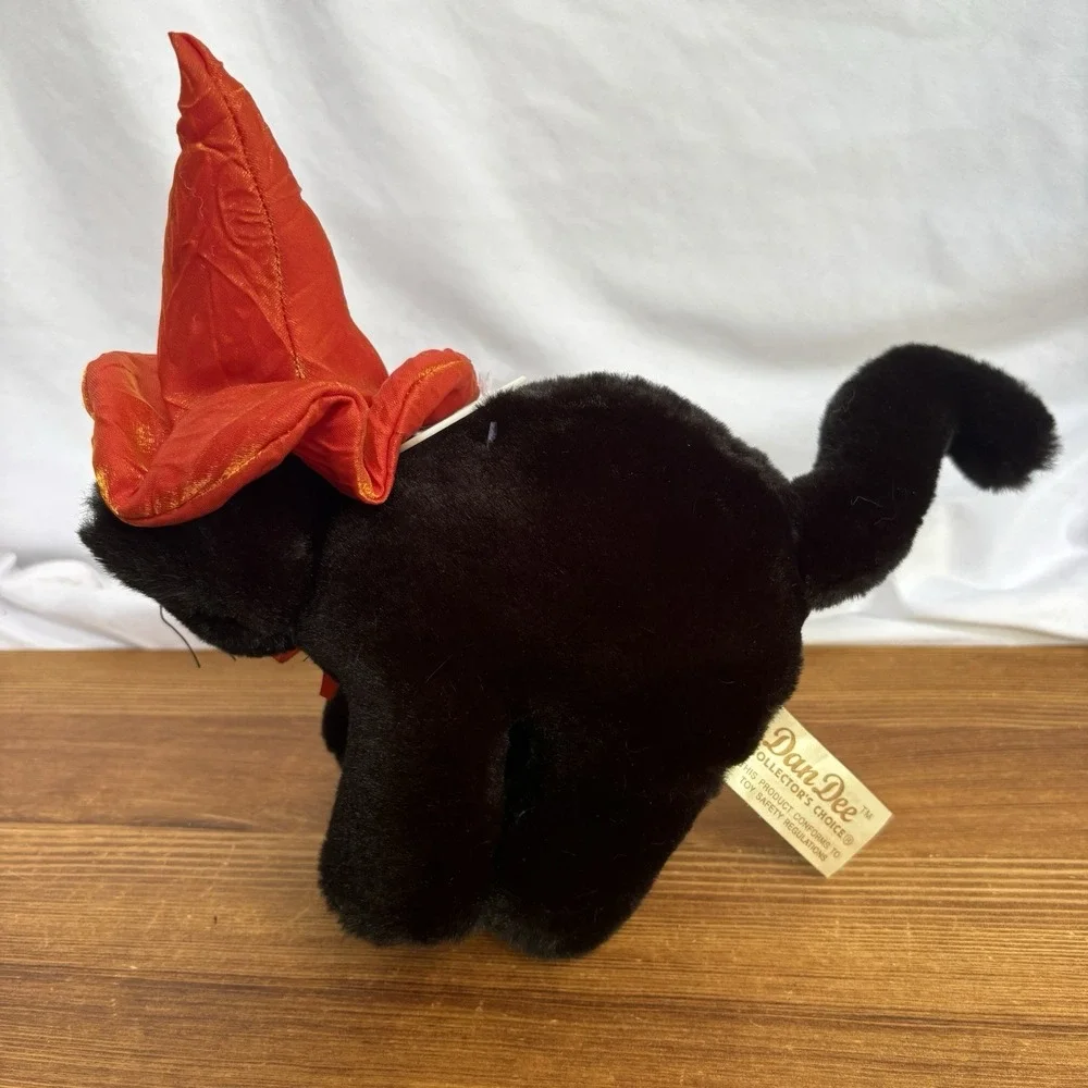 Dan Dee Black Cat Halloween Plush Witch Hat Orange Purple Collector's Choice Toy